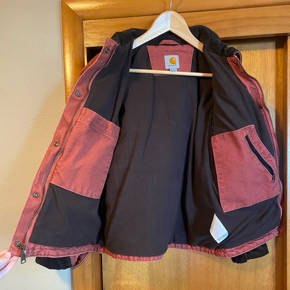 RARE Vintage Carhartt Womens Jacket Small Lined Quilted Sandstone Brick Red - Picture 6 of 9